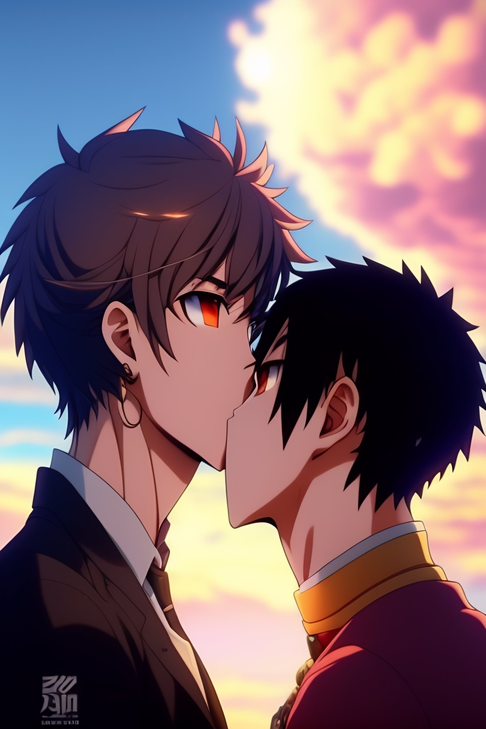 conner bray add anime guys kissing photo