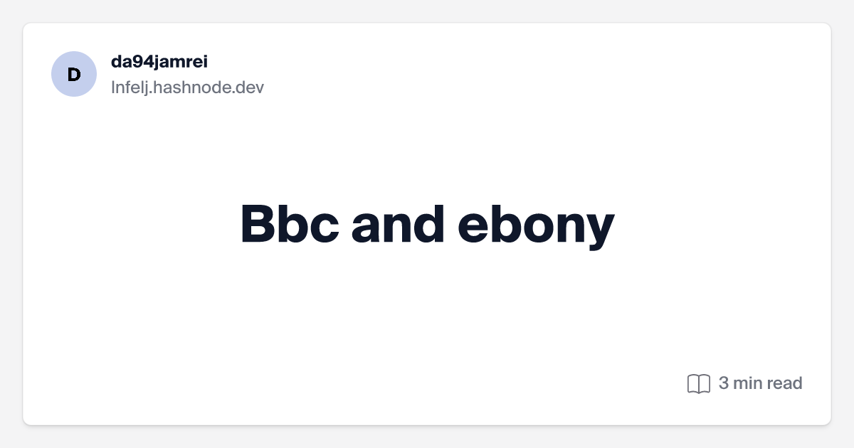 david tocchio recommends bbc in ebony pic