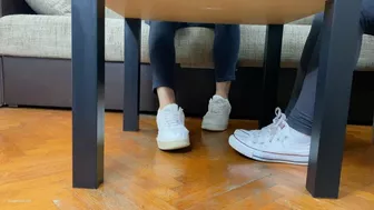 ama zing recommends Footsie Under Table Video