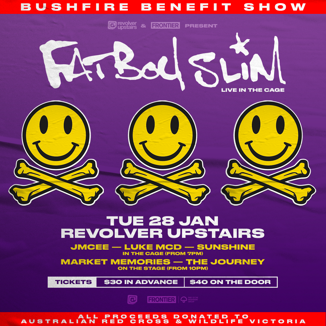 FATBOY SLIM ANNOUNCES A RETURN TO MELBOURNE’S REVOLVER UPSTAIRS THIS TUESDAY 28 JANUARY