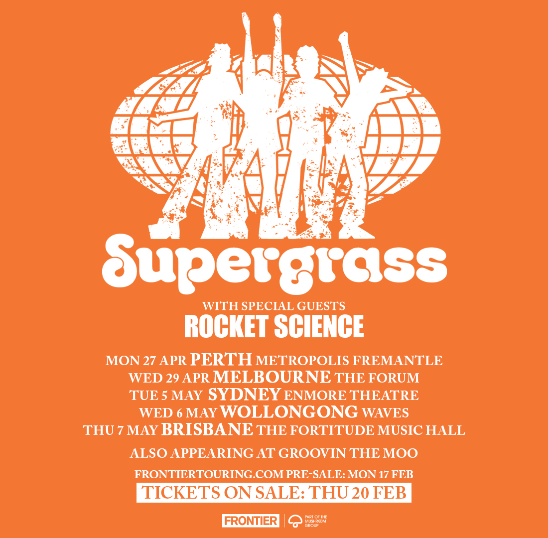 SUPERGRASS WILL RETURN TO AUSTRALIA FOR 25TH ANNIVERSARY TOUR IN APRIL & MAY 2020