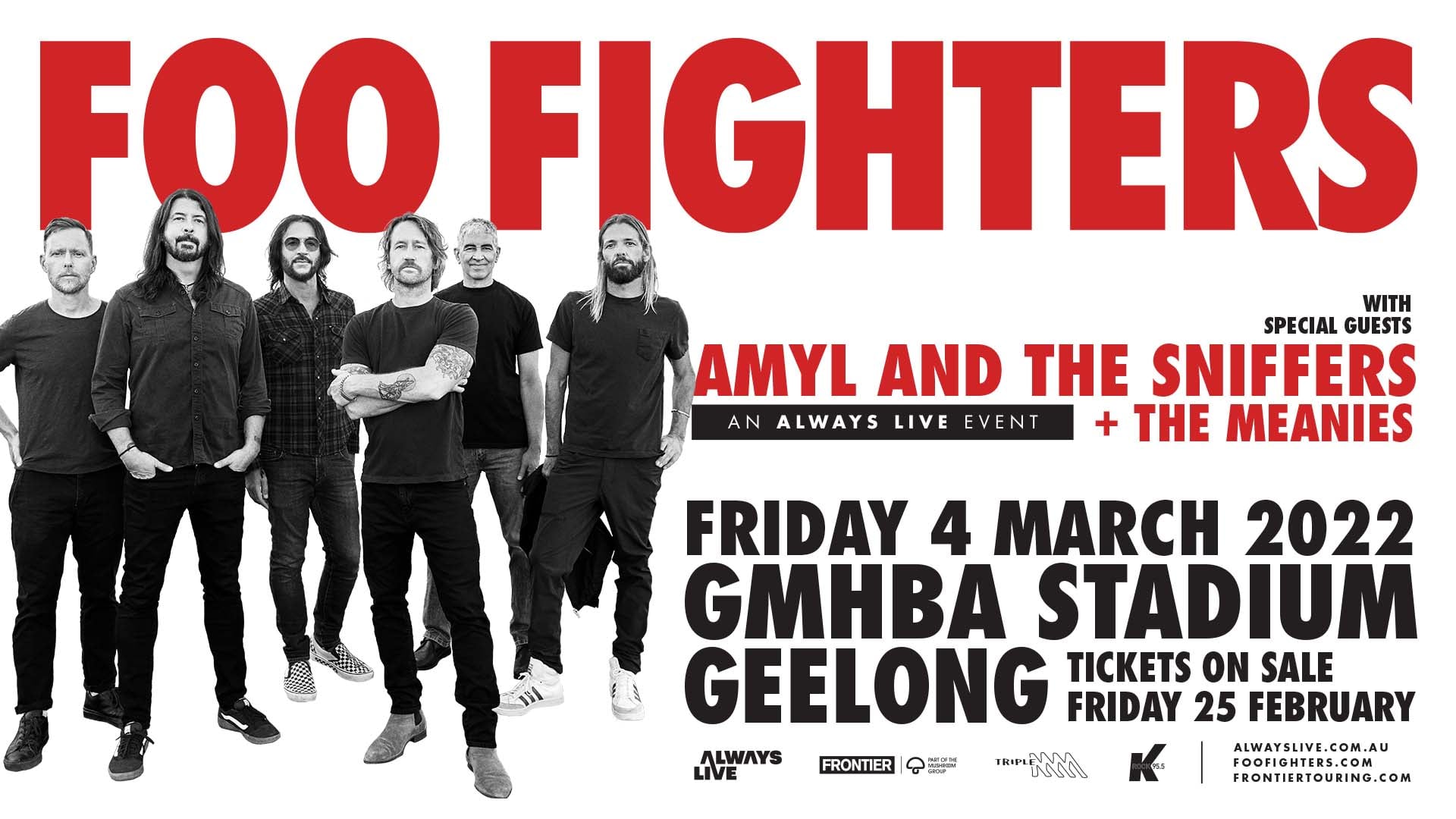 FOO FIGHTERS ONE NIGHT ONLY! PERFORMING AT GMHBA