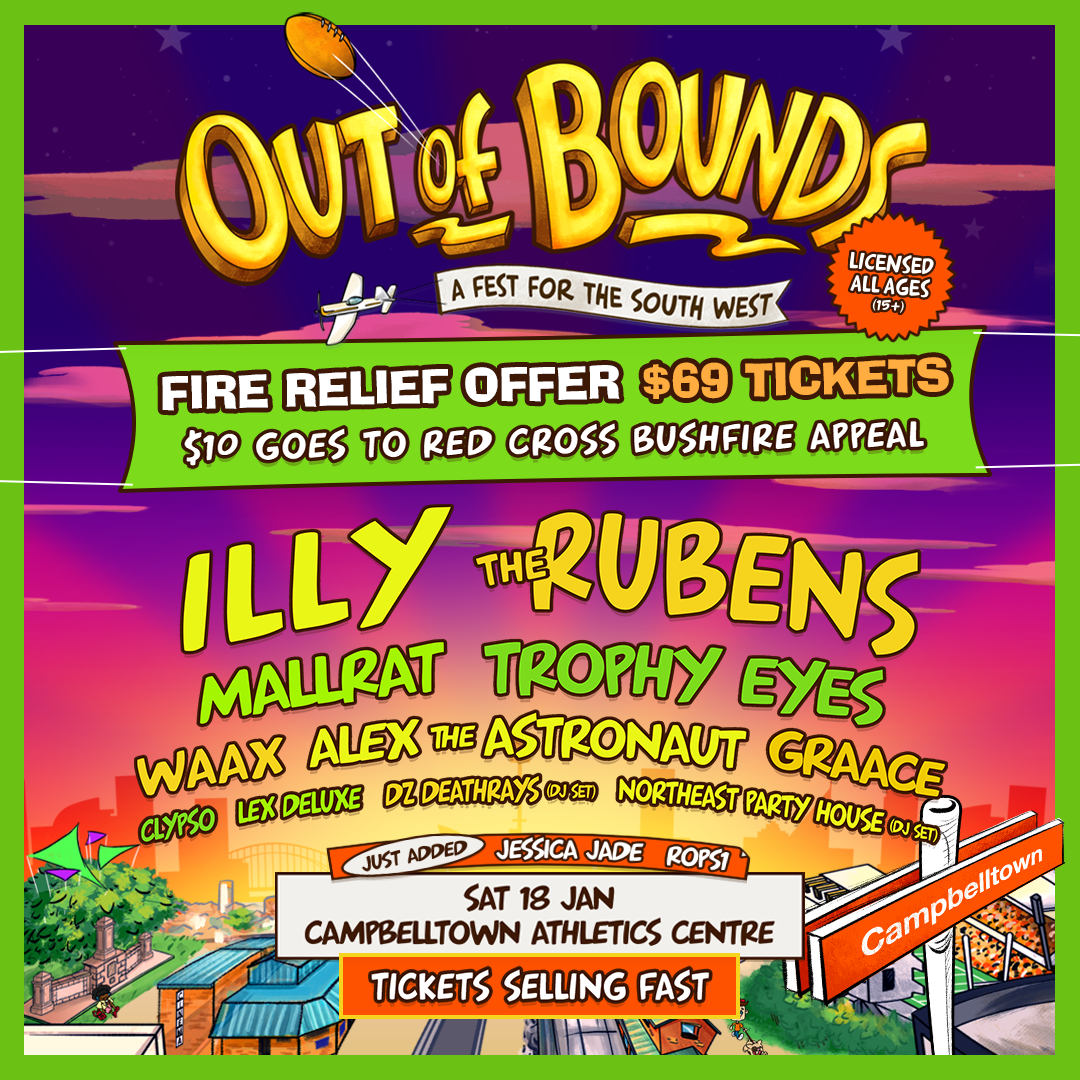 OUT OF BOUNDS 2020 | ANNOUNCES FIRE RELIEF TICKET OFFER AND SET TIMES